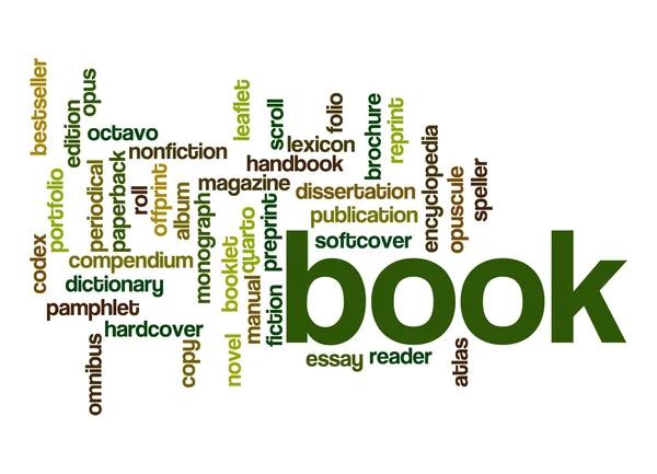 Boek word cloud — Stockfoto