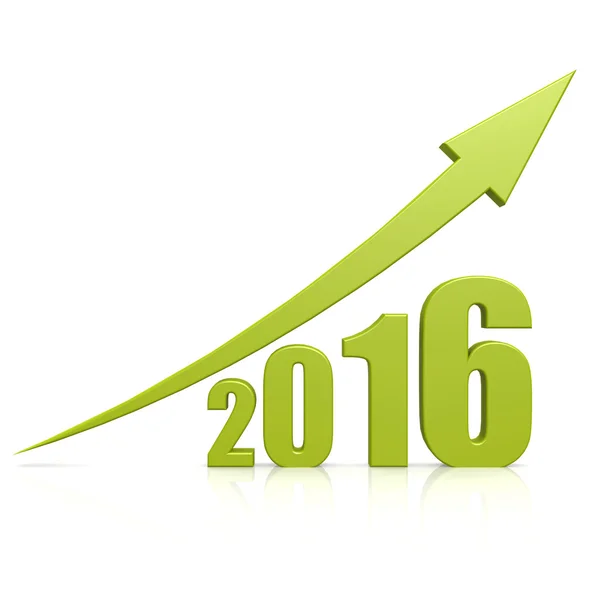 2016 growth green arrow — Stock Photo, Image