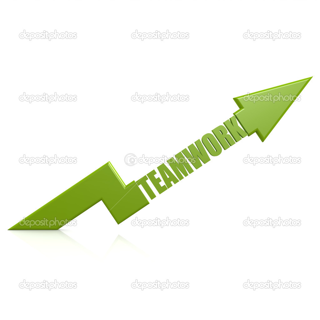 Teamwork arrow up green