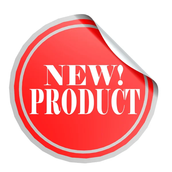 Kırmızı daire etiket yeni ürün — Stok fotoğraf