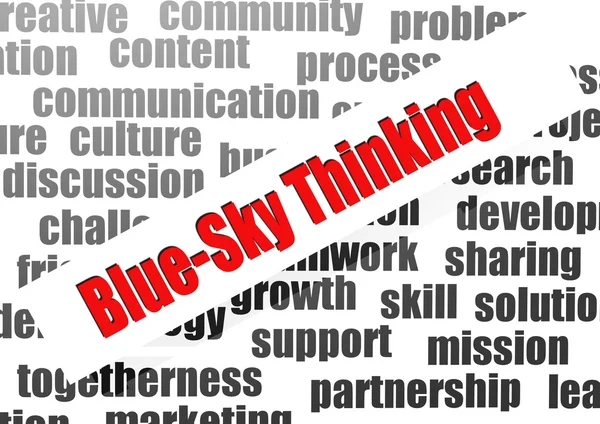 Blue-sky thinking word cloud — Stock Photo, Image