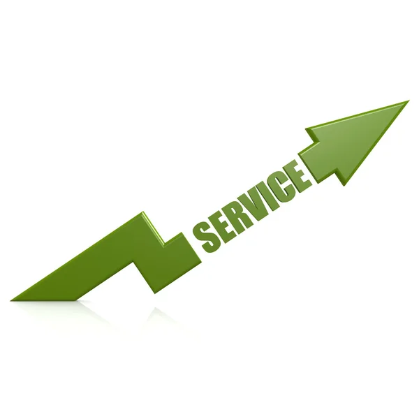 Service green arrow up — Stock Photo, Image
