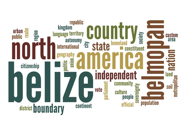 Belize word cloud — Stockfoto
