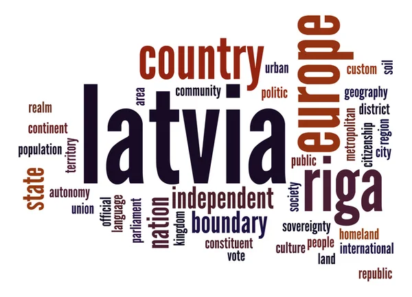 Chmura słowa Łotwa — Zdjęcie stockowe