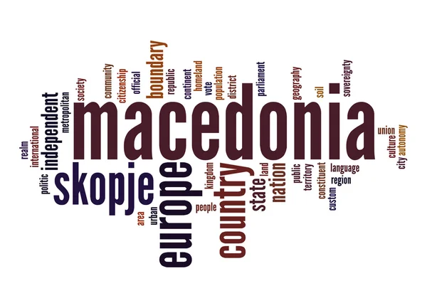 Macedónia nuvem de palavras — Fotografia de Stock