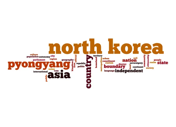 Noord-korea word cloud — Stockfoto