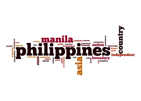 필리핀 단어 구름 — 스톡 사진