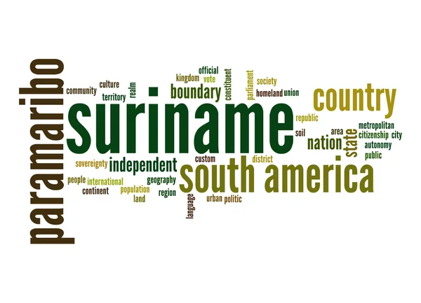 Surinam word cloud — Stockfoto