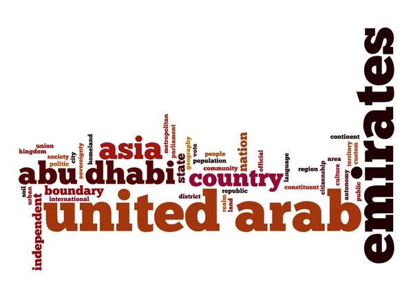 Emirados Árabes Unidos nuvem de palavras — Fotografia de Stock