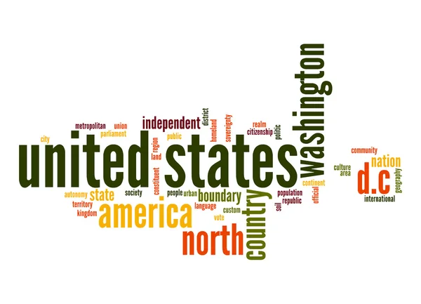Vereinigte Staaten Wortwolke — Stockfoto