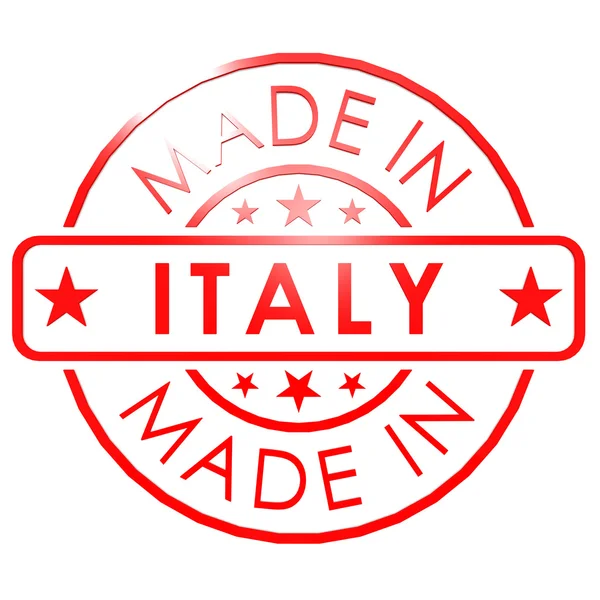 Feito na Itália selo vermelho — Fotografia de Stock