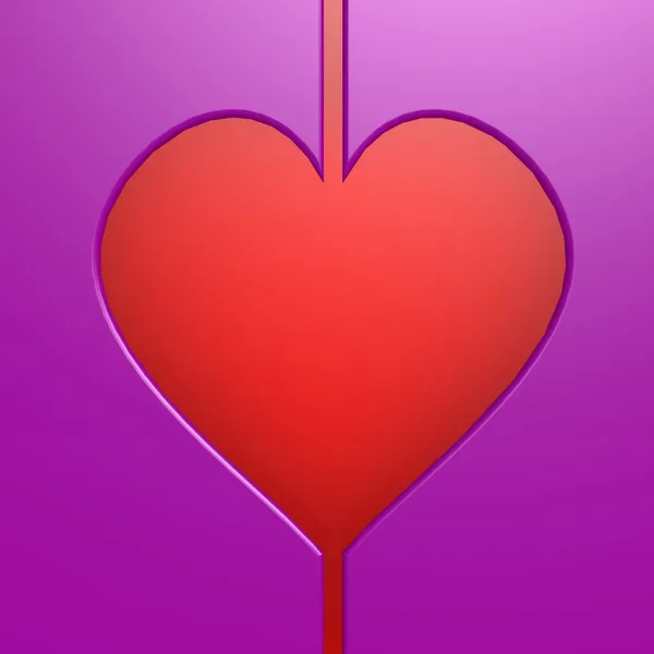 Červené Purpurové srdce — Stock fotografie