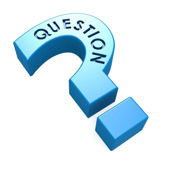 Blue isolated question mark — Stock Photo, Image
