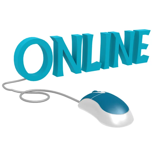 Online com mouse — Fotografia de Stock