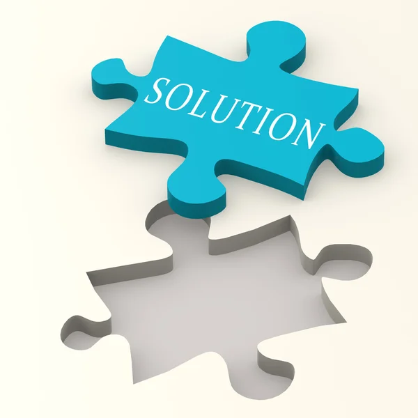 Solution blue puzzle — Stock Photo, Image