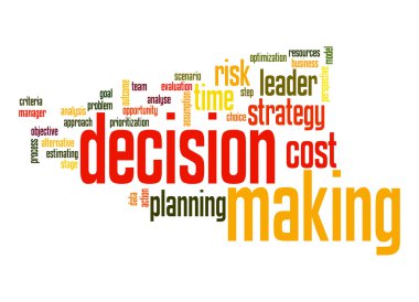 Decision marking word cloud clipart