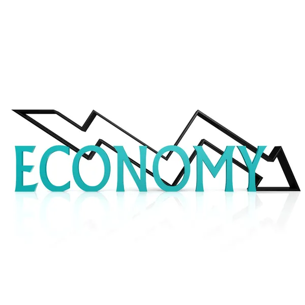 Economía flecha abajo — Foto de Stock