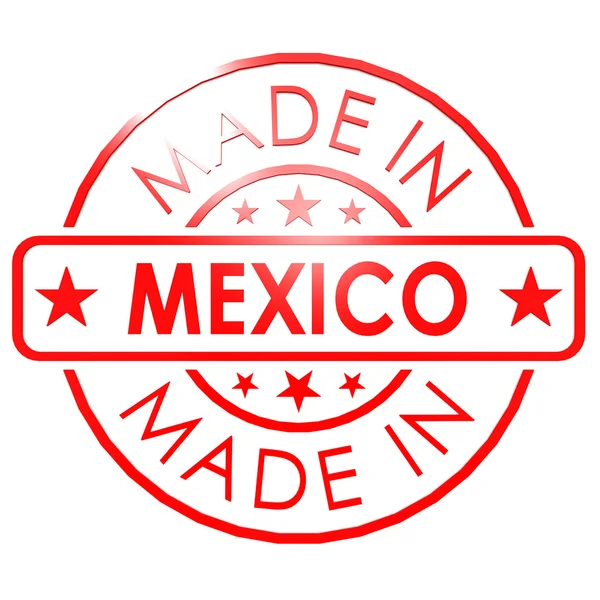Feito no México selo vermelho — Fotografia de Stock
