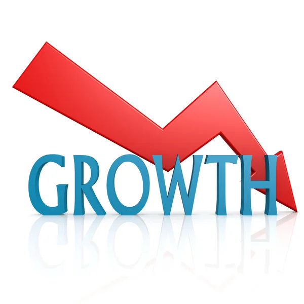 Arrow down growth — Stock Photo, Image