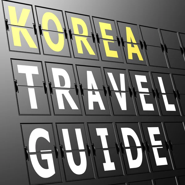 Aeroporto de exibição guia de viagem Coréia — Fotografia de Stock