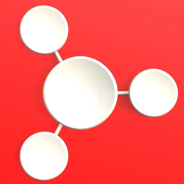 Diagrama branco com fundo vermelho — Fotografia de Stock