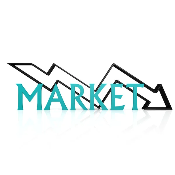 Market down arrow — Stock Photo, Image
