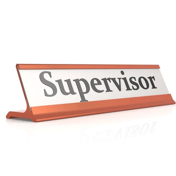 Supervisor table tag — Stock Photo, Image