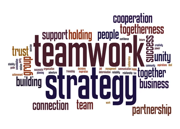 Teamwork Strategie Wort Wolke — Stockfoto