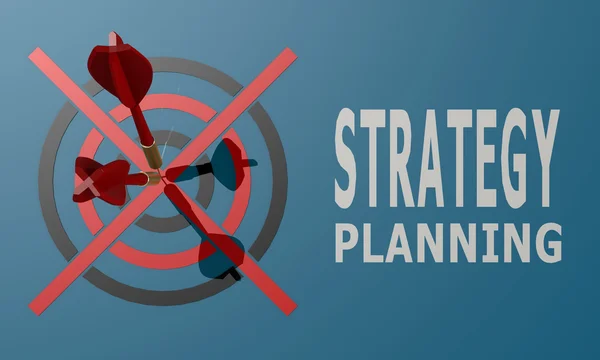 Dart styrelse blå strategi planering — Stockfoto