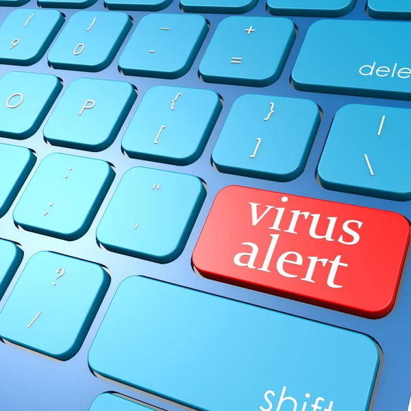 Teclado de alerta virus — Foto de Stock