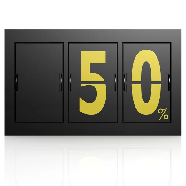 Airport display board 50 percent — Stock Photo, Image