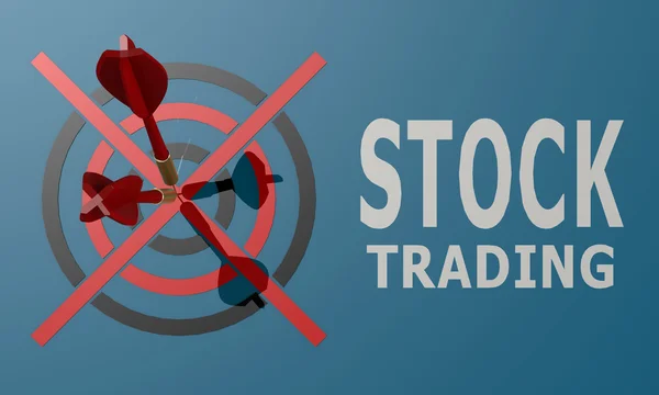 Placa de dardo azul negociação de ações — Fotografia de Stock