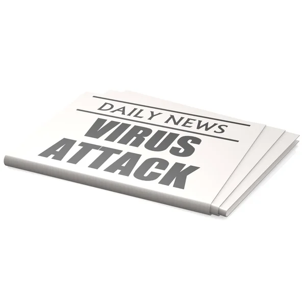 Virenangriff auf Zeitung — Stockfoto