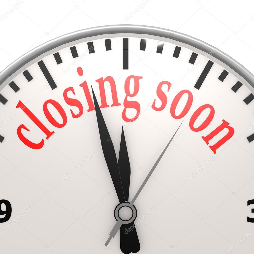 Closing soon clock