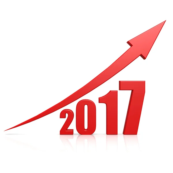 2017 growth red arrow — Stock Photo, Image