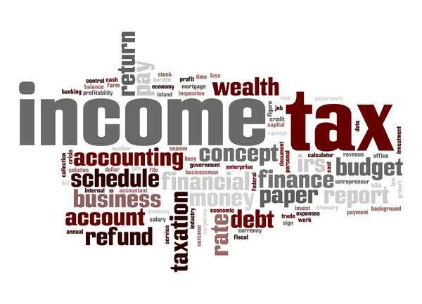 Chmura słowa podatku dochodowego — Zdjęcie stockowe