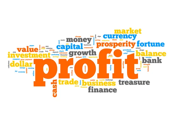 Profit szó felhő — Stock Fotó