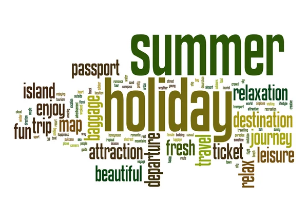 Sommerurlaub Wortwolke — Stockfoto