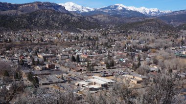 Landscape of the buildings of the downtown in Durango, Colorado  clipart