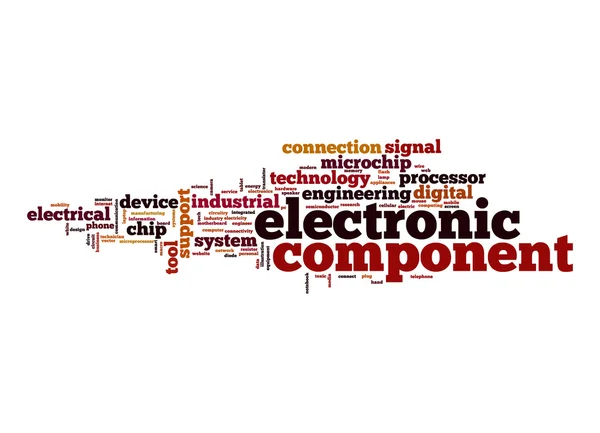 Componente eletrônico nuvem de palavras — Fotografia de Stock