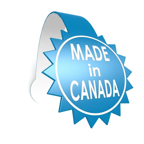 Синя етикетка, зроблена в Канаді — стокове фото