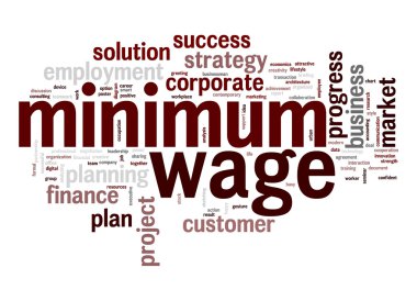Minimum wage word cloud clipart