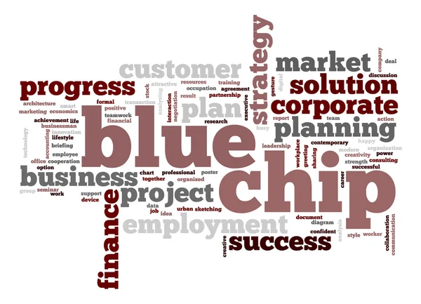 Blue chip word cloud — Stock Photo, Image