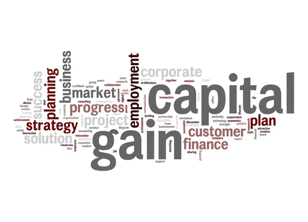 Wortwolke des Kapitalgewinns — Stockfoto