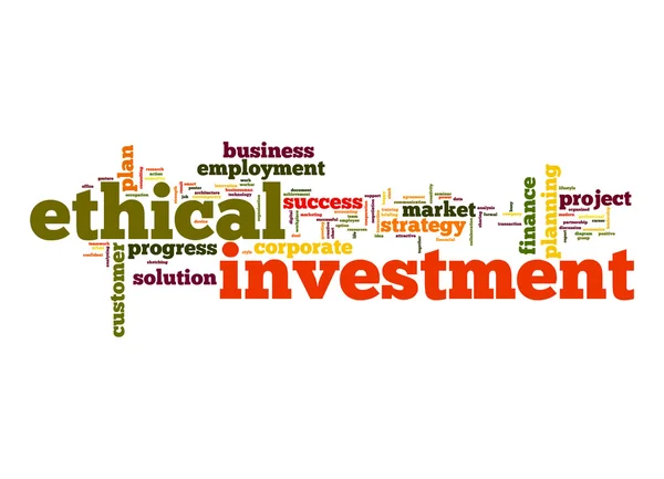 Nube de palabras de inversión ética — Foto de Stock