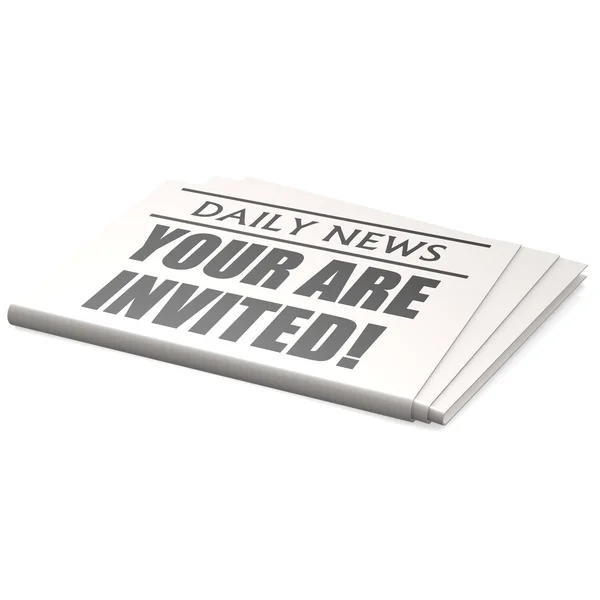Newspaper you are invited — Stock Photo, Image