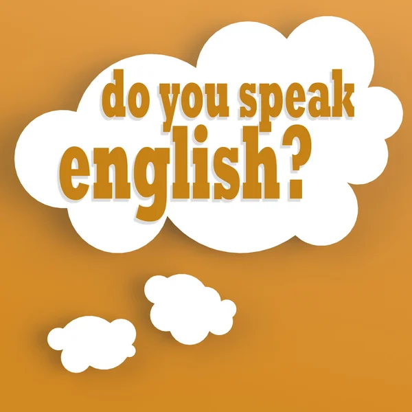 Thought bubble with do you speak english — Stock Photo, Image