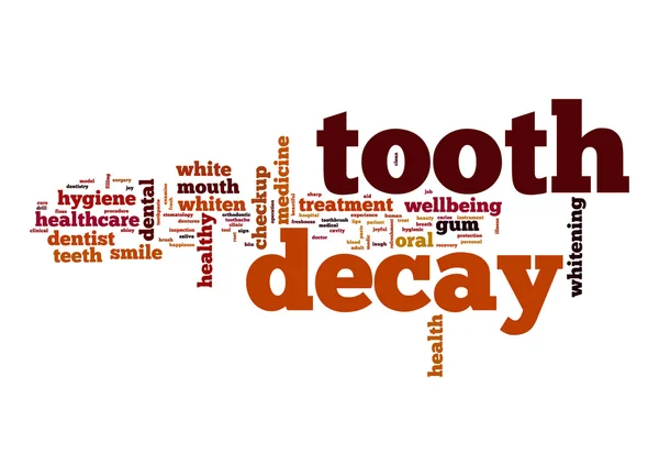 Chmura słowa próchnicy zębów — Zdjęcie stockowe