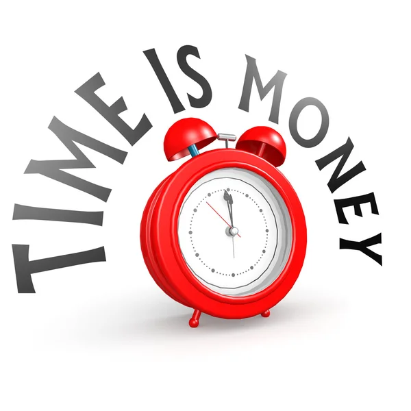 Alarm clock with time is money — Stock Photo, Image