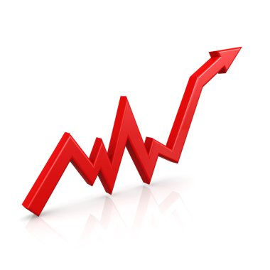 grafik yukarı kırmızı ok